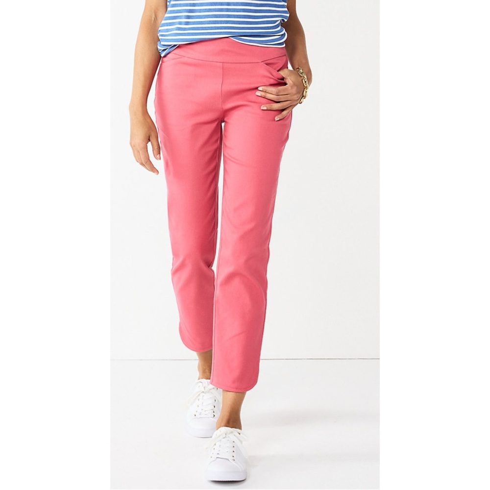 NWT Croft & Barrow Effortless Stretch Ankle Pants Pink Size 4